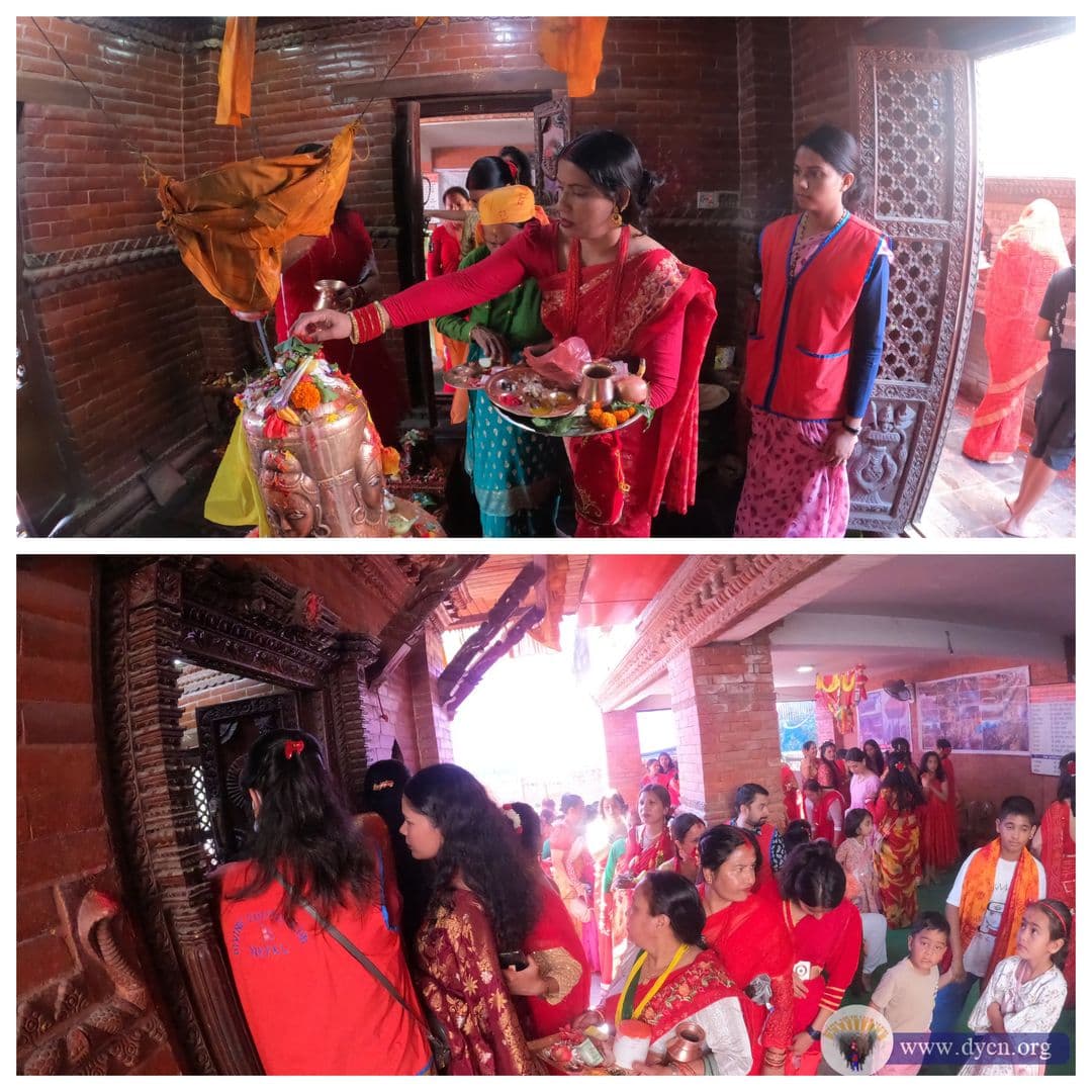 volunteering at  Sangameshor Mahadev Mandir Bhaktapur 2080
